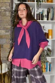 Paloma Tela Neckerchief Blouse Deep Raspberry